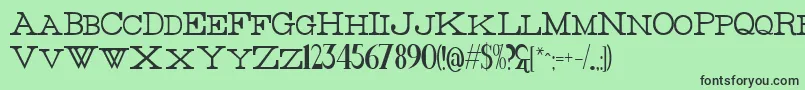 フォントThinHigh – 緑の背景に黒い文字