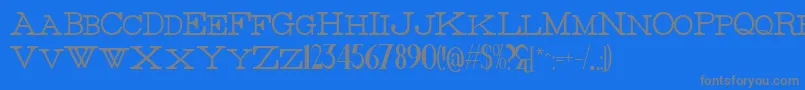 フォントThinHigh – 青い背景に灰色の文字