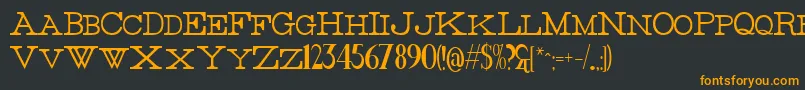 フォントThinHigh – 黒い背景にオレンジの文字