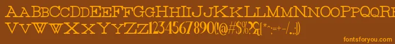 ThinHigh Font – Orange Fonts on Brown Background