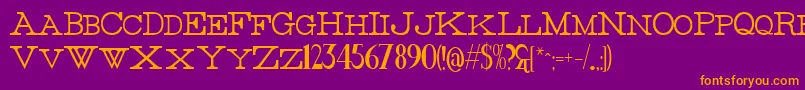 ThinHigh-fontti – oranssit fontit violetilla taustalla