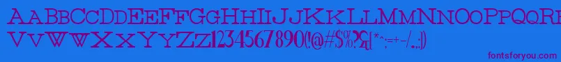 ThinHigh-Schriftart – Violette Schriften auf blauem Hintergrund
