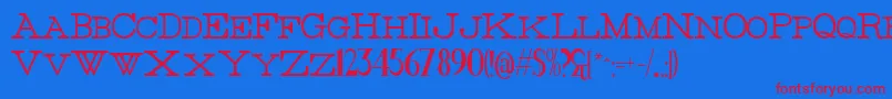 フォントThinHigh – 赤い文字の青い背景