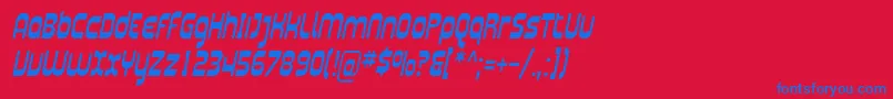 PlasmaticaCondItalic Font – Blue Fonts on Red Background