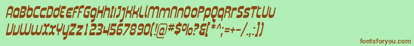 PlasmaticaCondItalic Font – Brown Fonts on Green Background