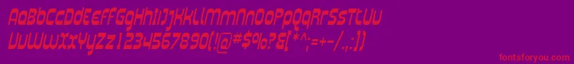 フォントPlasmaticaCondItalic – 紫の背景に赤い文字