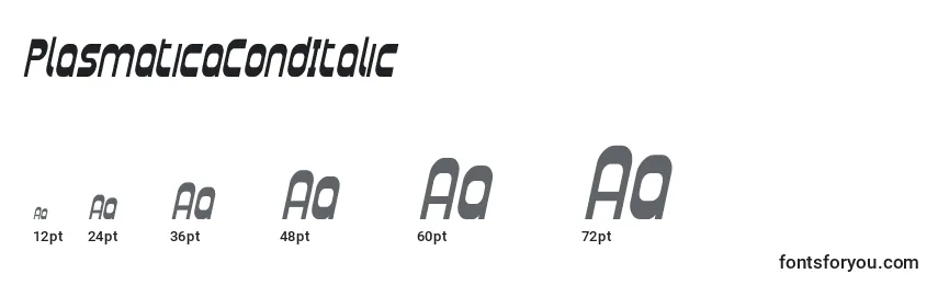 PlasmaticaCondItalic-fontin koot