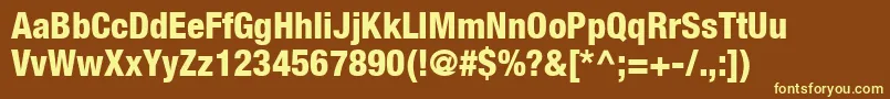 Czcionka ContextRepriseBlackcondSsiNormal – żółte czcionki na brązowym tle