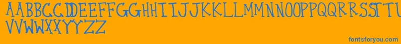 Thirty Font – Blue Fonts on Orange Background