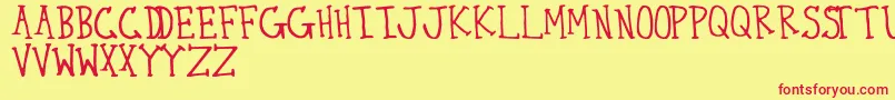 フォントThirty – 赤い文字の黄色い背景
