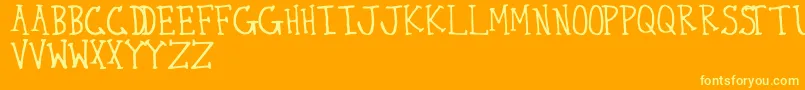 Thirty-Schriftart – Gelbe Schriften auf orangefarbenem Hintergrund