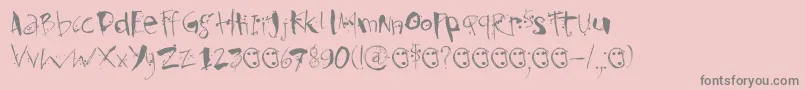 Fonte DkKodamaForest – fontes cinzas em um fundo rosa