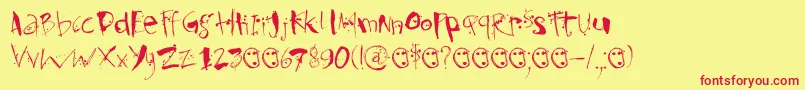 DkKodamaForest Font – Red Fonts on Yellow Background