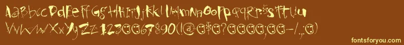 DkKodamaForest Font – Yellow Fonts on Brown Background