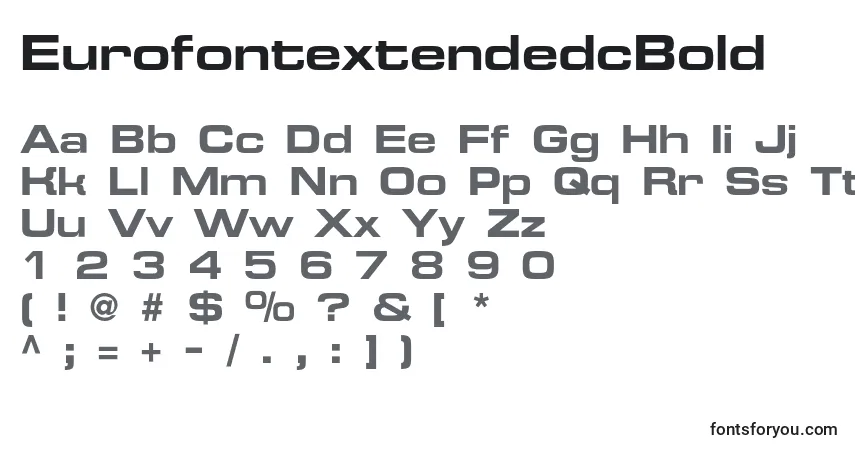 A fonte EurofontextendedcBold – alfabeto, números, caracteres especiais
