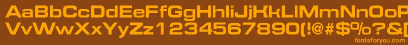 Police EurofontextendedcBold – polices orange sur fond brun