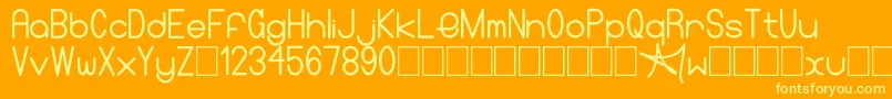 Czcionka PerfectFontsCc – żółte czcionki na pomarańczowym tle