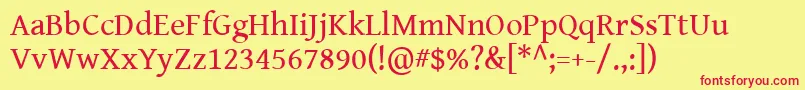 GentiumBookBasic Font – Red Fonts on Yellow Background