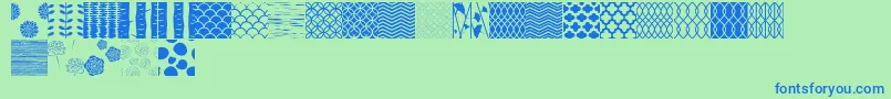 PeoniPatterns Font – Blue Fonts on Green Background
