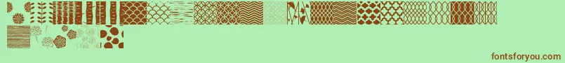 PeoniPatterns-Schriftart – Braune Schriften auf grünem Hintergrund