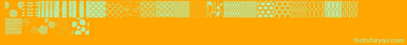 PeoniPatterns-Schriftart – Grüne Schriften auf orangefarbenem Hintergrund