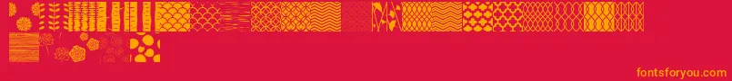 PeoniPatterns Font – Orange Fonts on Red Background