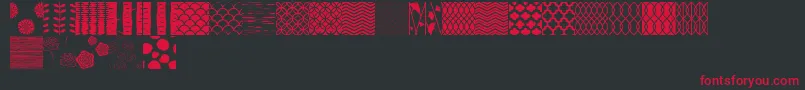 フォントPeoniPatterns – 黒い背景に赤い文字