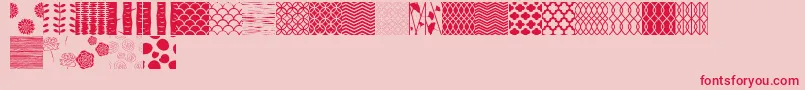 Fonte PeoniPatterns – fontes vermelhas em um fundo rosa