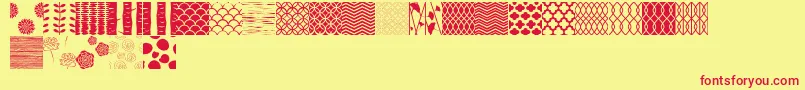 fuente PeoniPatterns – Fuentes Rojas Sobre Fondo Amarillo