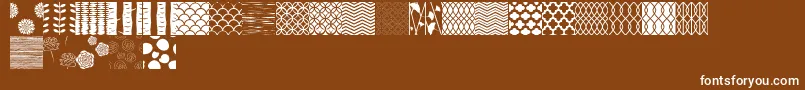 Fonte PeoniPatterns – fontes brancas em um fundo marrom