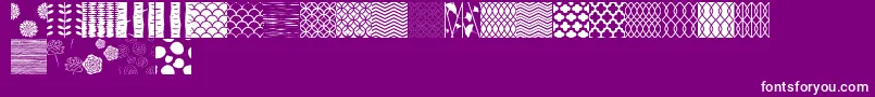 Czcionka PeoniPatterns – białe czcionki na fioletowym tle