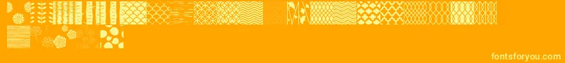Fonte PeoniPatterns – fontes amarelas em um fundo laranja