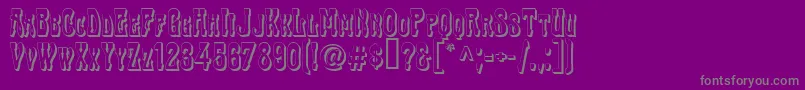 TraktirModern3D-fontti – harmaat kirjasimet violetilla taustalla