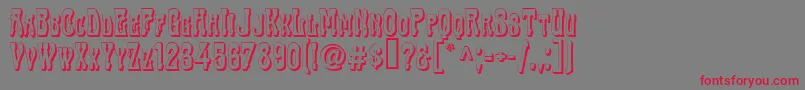 TraktirModern3D Font – Red Fonts on Gray Background