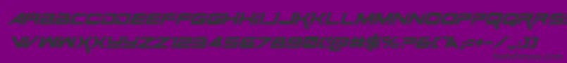 Czcionka SpaceRangerItalic – czarne czcionki na fioletowym tle