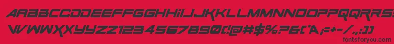 SpaceRangerItalic Font – Black Fonts on Red Background