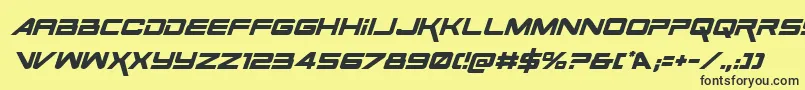 SpaceRangerItalic Font – Black Fonts on Yellow Background