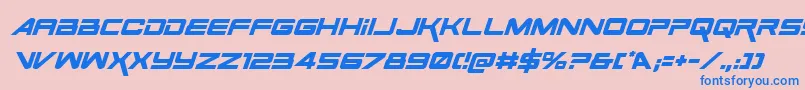 SpaceRangerItalic Font – Blue Fonts on Pink Background