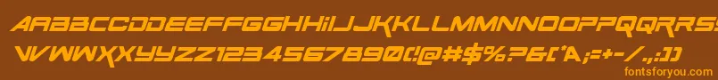 SpaceRangerItalic Font – Orange Fonts on Brown Background