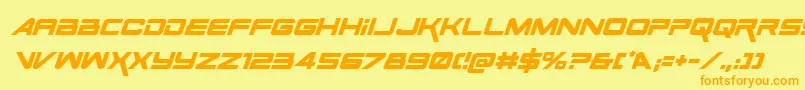 SpaceRangerItalic Font – Orange Fonts on Yellow Background