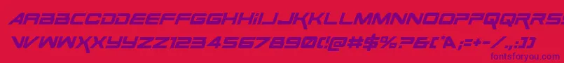 SpaceRangerItalic-fontti – violetit fontit punaisella taustalla