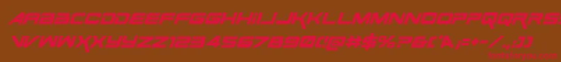 Czcionka SpaceRangerItalic – czerwone czcionki na brązowym tle