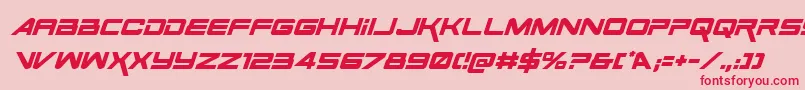 Czcionka SpaceRangerItalic – czerwone czcionki na różowym tle