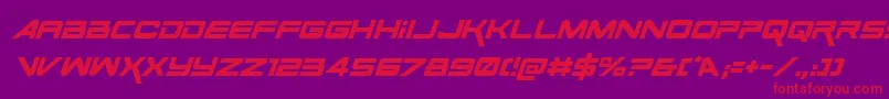 SpaceRangerItalic Font – Red Fonts on Purple Background