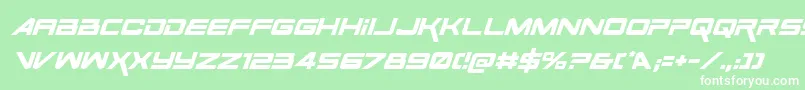 SpaceRangerItalic Font – White Fonts on Green Background