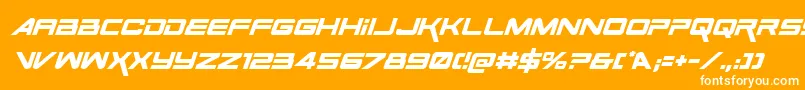 SpaceRangerItalic Font – White Fonts on Orange Background