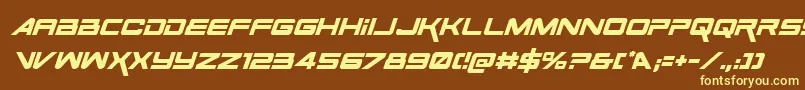 Шрифт SpaceRangerItalic – жёлтые шрифты на коричневом фоне