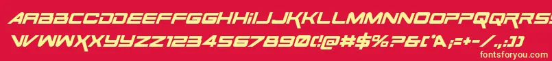 SpaceRangerItalic Font – Yellow Fonts on Red Background