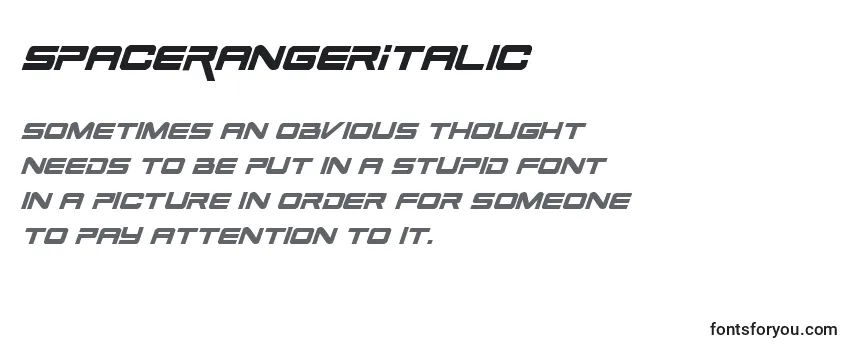 SpaceRangerItalic -fontin tarkastelu