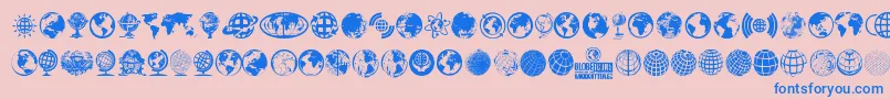 GlobeIcons Font – Blue Fonts on Pink Background